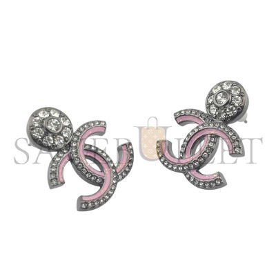 CHANEL CC RUTHENIUM PINK EARRINGS ABG407 CHANEL CC RUTHENIUM PINK EARRINGS ABG407
